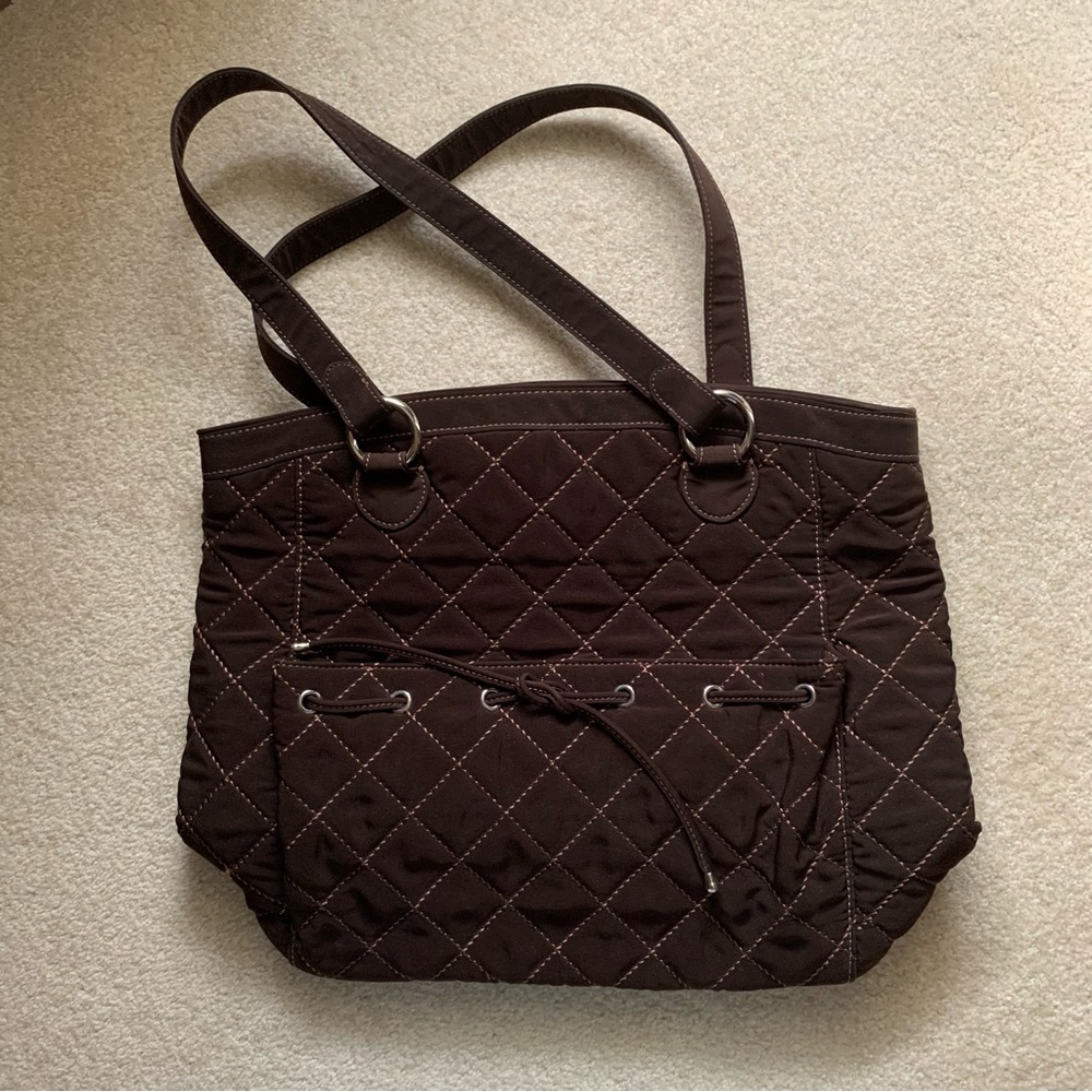 Vera Bradley Brown Stitched Tote